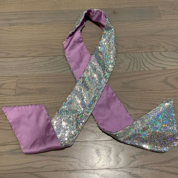 Silver Sequin Belt or Neck Tie NWOT - Picture 2 of 2